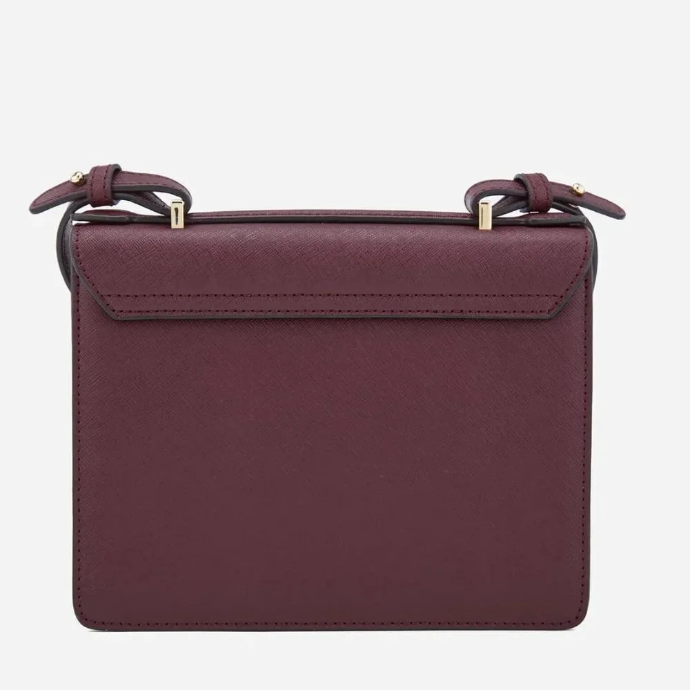 Vivienne Westwood Opio Saffiano Small Shoulder Bag in Bordeaux